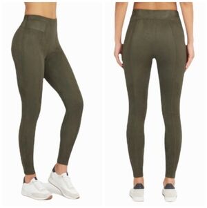 Spanx Olive Green Faux Suede Leggings